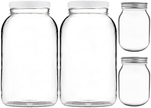 4-Pack Glass Jars for Fermenting Storing and Canning