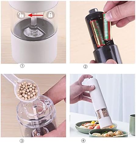 Refillable Pepper Mill with LED Light Set