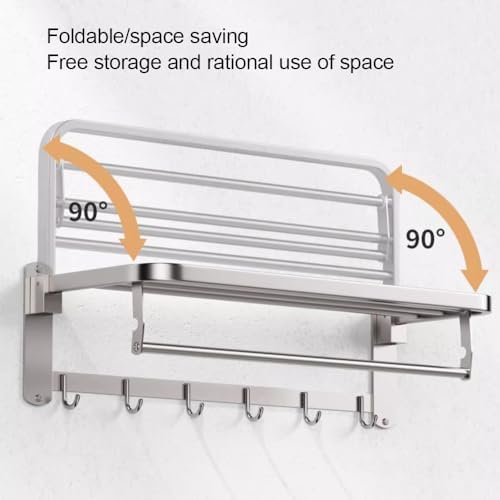 Ann BKAStainless Steel Towel Hanger with Bar Thickened Wall-Mounted Towel Rack 40CM