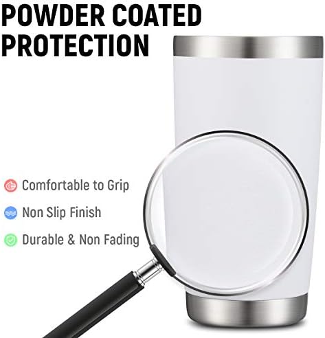 COMOOO 20oz Double Wall Vacuum Insulated Travel Mug Set