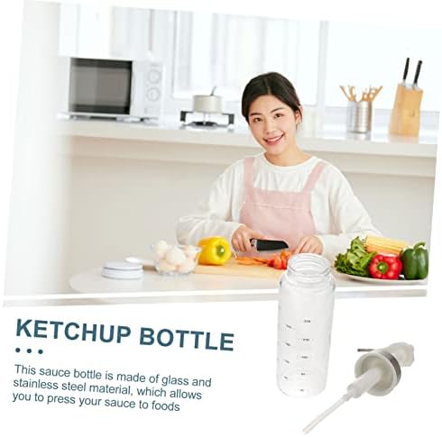 Zerodeko 300ml Squeeze Dispenser Durable Glass for Kitchen Use