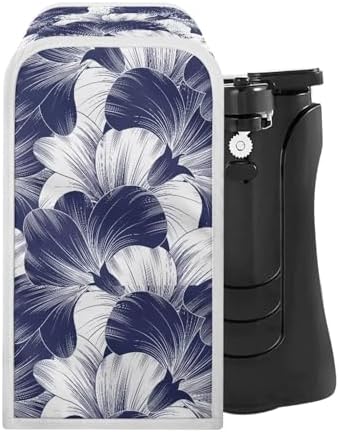 Dark Blue Flowers Can Opener Dust Cover for Electric Can Opener