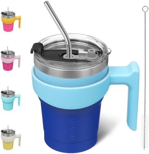 10oz Stainless Steel Insulated Tumbler with Straw Perfect for Travel