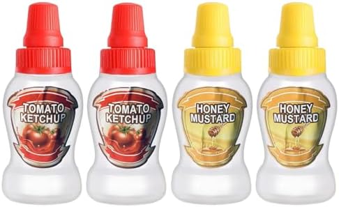 4 Pack Mini Ketchup Bottle for Lunch Box Accessories