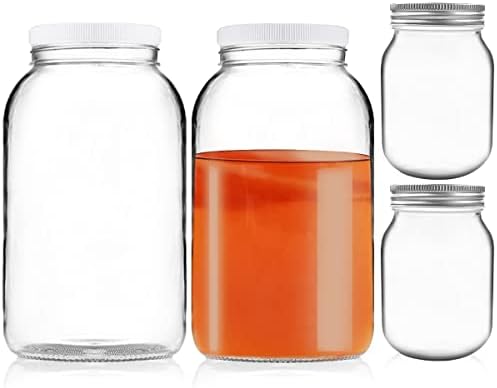 4-Pack Glass Jars for Fermenting Storing and Canning
