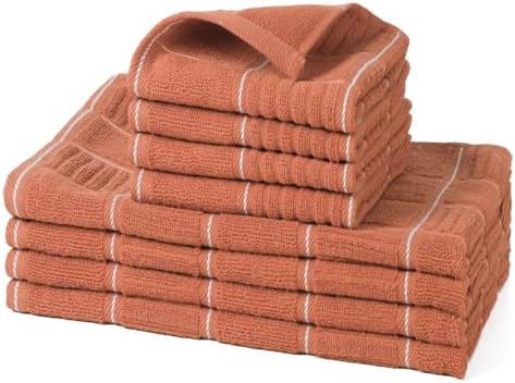 Glynniss Kitchen Dishcloth Set pack of 8 4x16x26 kitchen towels 4x12x12 dish cloths