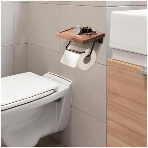 Premium Walnut Wood Toilet Paper Holder