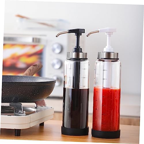 VINTORKY Ketchup Squeeze Bottle 500ml Glass Stainless Steel