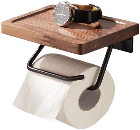 Premium Walnut Wood Toilet Paper Holder