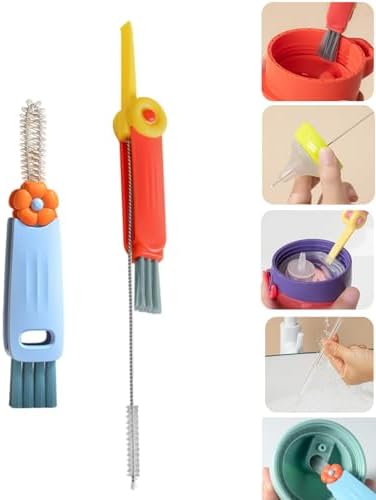 3 in 1 Bottle Lid Gap Straw Cleaning Brush Set of 2 1