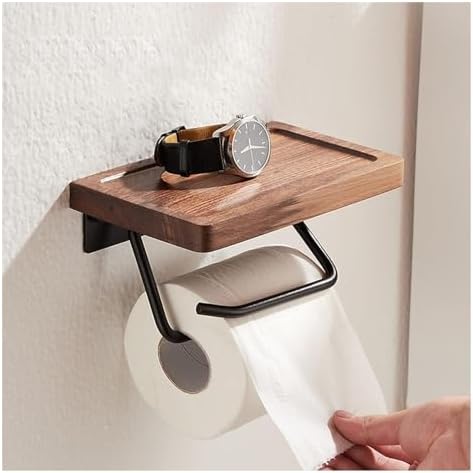 Premium Walnut Wood Toilet Paper Holder