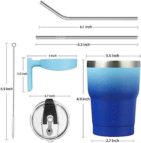 10oz Stainless Steel Insulated Tumbler with Straw Perfect for Travel