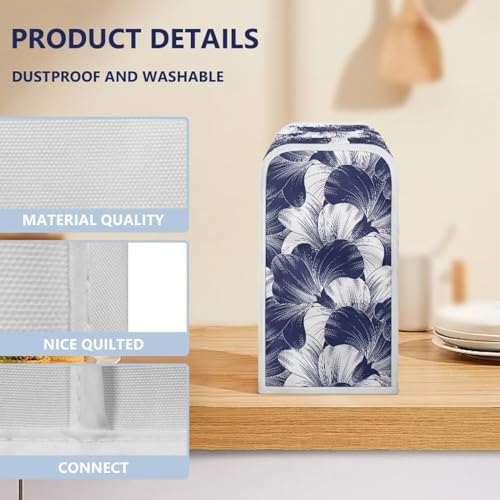 Dark Blue Flowers Can Opener Dust Cover for Electric Can Opener
