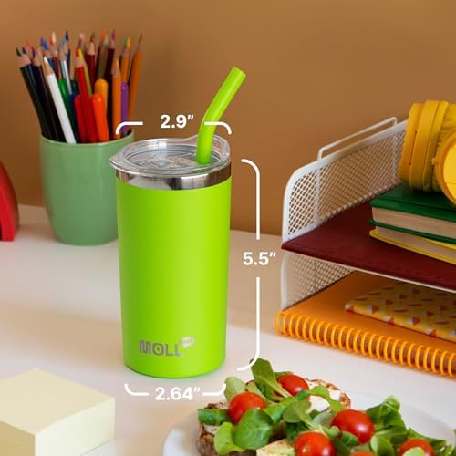 12 oz Kid-Friendly Vacuum Insulated Tumbler with Straw Lid and Silicone Pad