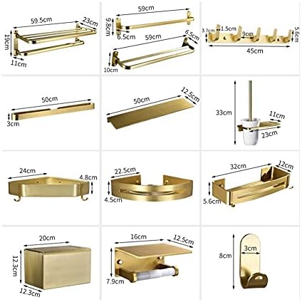 Wall-Mounted Towel Holder Set Brushed Gold