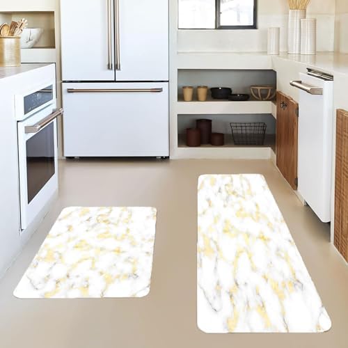 Marble Kitchen Rugs Set 2 Piece