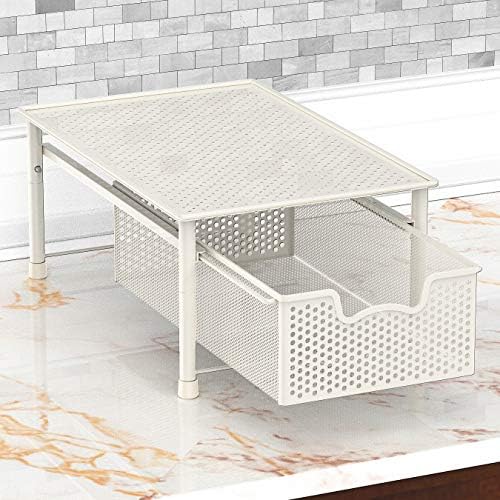 Simple Houseware Stackable Cabinet Organizer Easy Space Saver White