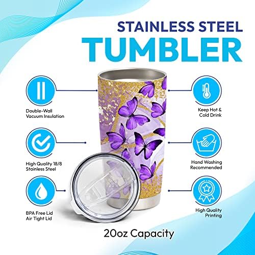 Hyturtle Personalized Butterfly Lover Stainless Steel Tumbler