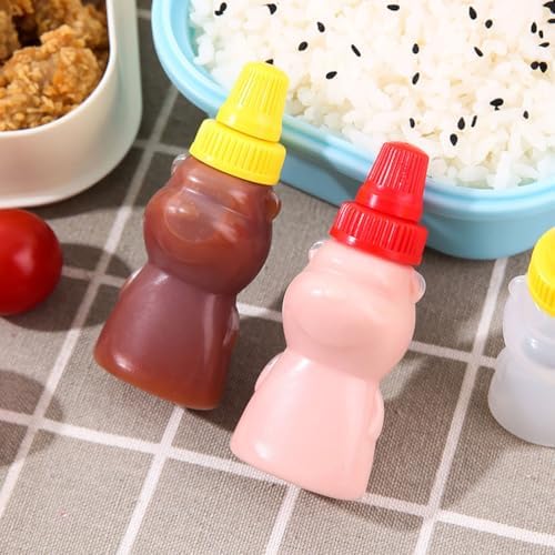 Luxshiny 12Pcs Mini Bear Shape Condiment Bottles 1