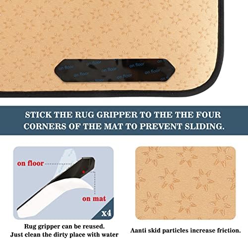 Susiyo Anti Fatigue Kitchen Rug Mat 39x20 in Gold Christmas Banner