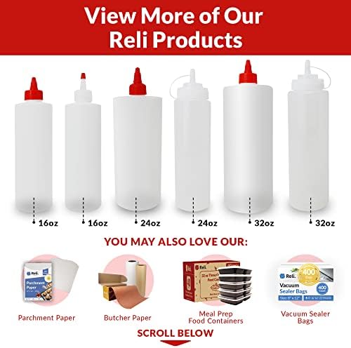 Reli 24 Oz Plastic Squeeze Bottles 8 Pack