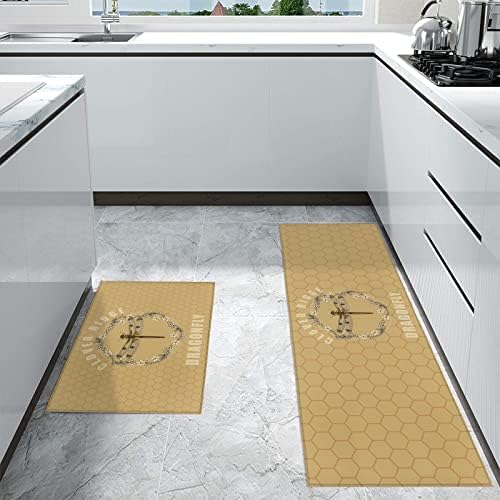 Two-Piece Kitchen Rugs 197x315x197x472 Perfect for Cooking Cleaning or Laundry