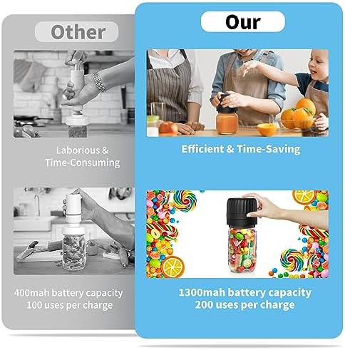GITOO Electric Mason Jar Vacuum Sealer Kit with 1300mAh Batterywide regular mouths covered