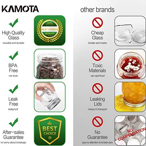 KAMOTA 12-Pack Mason Jars with Lids for Sale