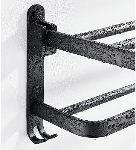 Matte Black Aluminum Towel Rack Wall Mount