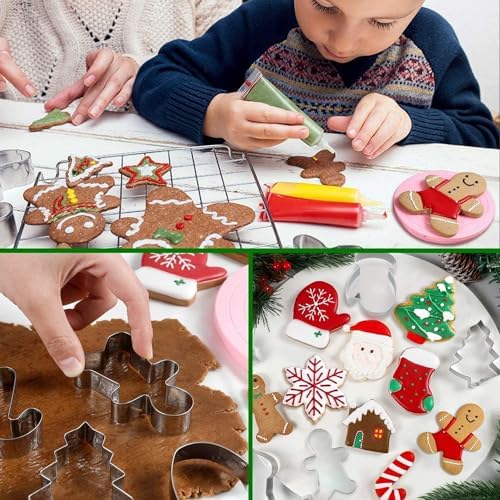 5-Piece Christmas Cookie Cutters Holiday Season Baking Tools