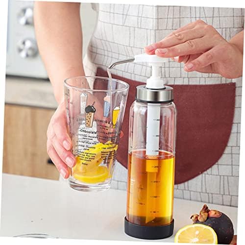 Luxshiny Glass Stainless Steel Squeeze Sauce Bottle