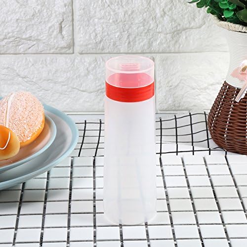 4 Hole Ergonomic Condiment Squeeze Bottle with Large Capacity Red