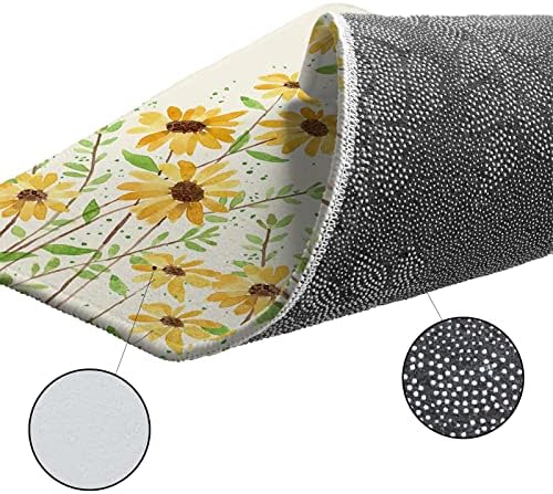 Yellow Daisy Kitchen Rugs Set