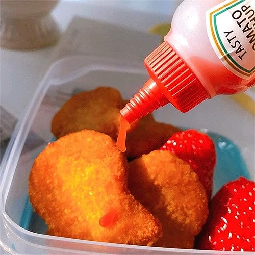 4-Piece Red Yellow Mini Ketchup Bottles