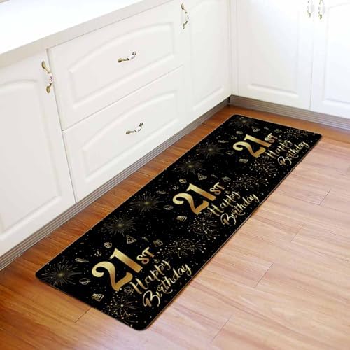 21th Birthday Kitchen Rug 18x47 inches