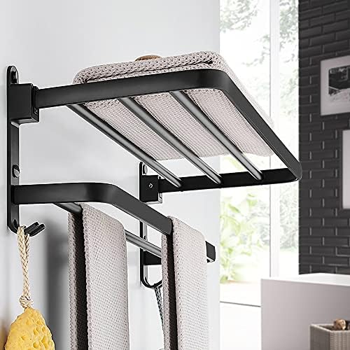 Matte Black Aluminum Towel Rack Wall Mount