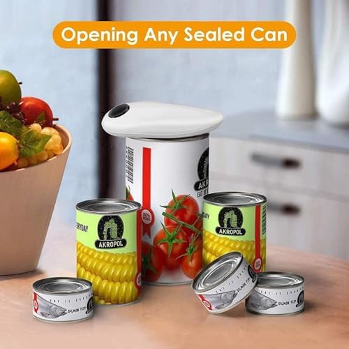 One-Click Electric Can Opener with Smooth Edge Safety Design