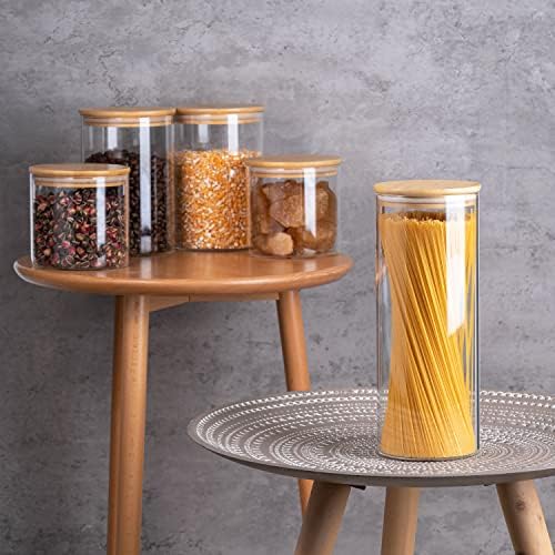 Yuncang Glass Jars Set of 5 with Bamboo Lids 1