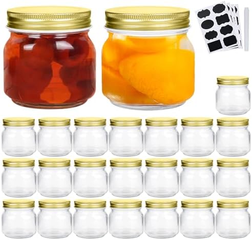 Enchem Classic Glass Mason JarsElegant 8oz Storage Solution for Kitchen Home