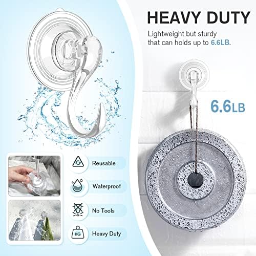 Essential Suction Cup Hooks Small Clear Heavy Duty