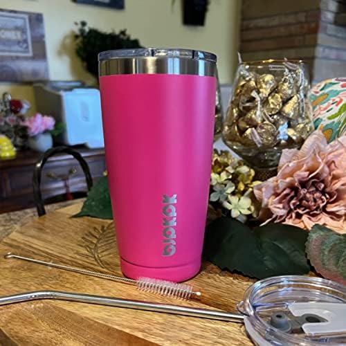 BJPKPK Purple Insulated Tumbler With Lid And Straw 20 Oz