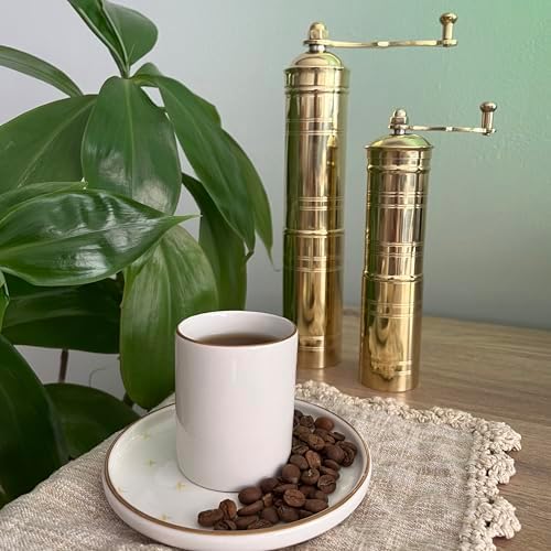 Set of Two Compact Manual Turkish Coffee Grinders with Peppergrinder