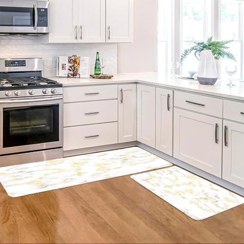 Marble Kitchen Rugs Set 2 Piece