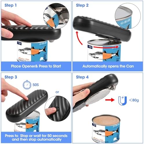 Rechargeable Electric Can Opener with Smooth Blade for Seniors and Arthritis