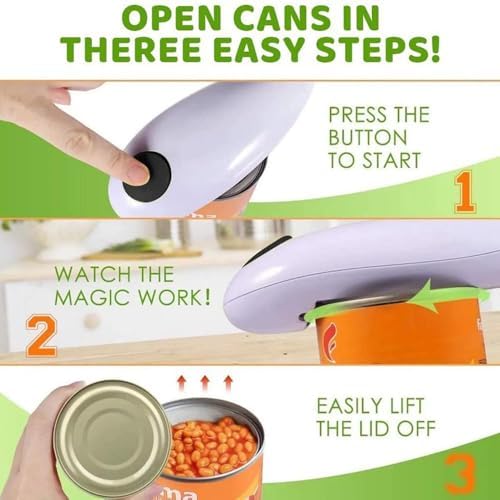One-Click Electric Can Opener with Smooth Edge Safety Design