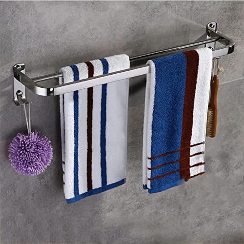 Stainless Steel Towel Rail Rack with 2 Hooks