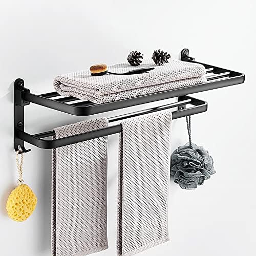 Matte Black Aluminum Towel Rack Wall Mount