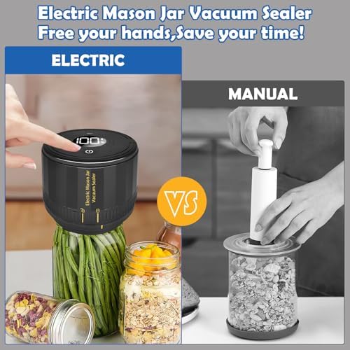 Easy Jar Sealer with LED for Freshness ZKhopelink Mason Jar Saler