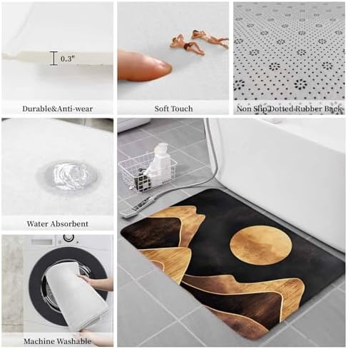 Golden Moon Mountains Kitchen Rugs Set