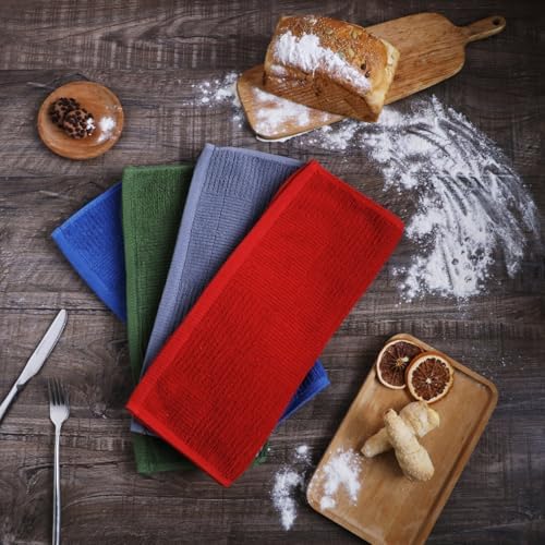 Luxury Kitchen Dish Towels Red Durable Set of 3
